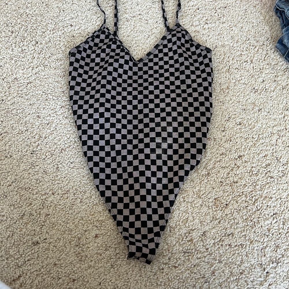 Checkered bodysuit